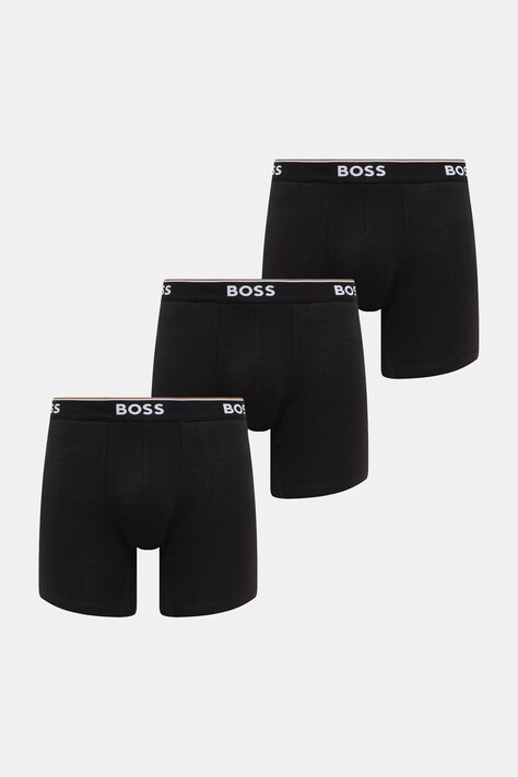 BOSS bokserki męskie bawełniane z elastanem 3-pack czarne 50538142