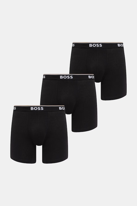 BOSS bokserki męskie bawełniane z elastanem 3-pack czarne 50538142
