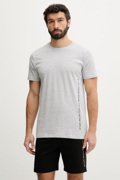 CR7 Cristiano Ronaldo piżama dwuczęściowa męska bawełniana szara 8730-41-2620