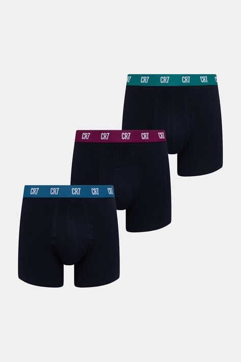 CR7 Cristiano Ronaldo bokserki dopasowane męskie bawełniane z elastanem 3-pack granatowe 8100-49-2788