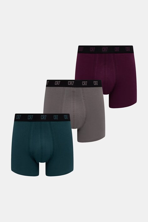 CR7 Cristiano Ronaldo bokserki dopasowane męskie bawełniane z elastanem 3-pack zielone 8100-49-2789