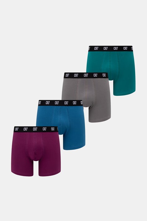 CR7 Cristiano Ronaldo bokserki dopasowane męskie bawełniane z elastanem 4-pack szare 8104-49-2510
