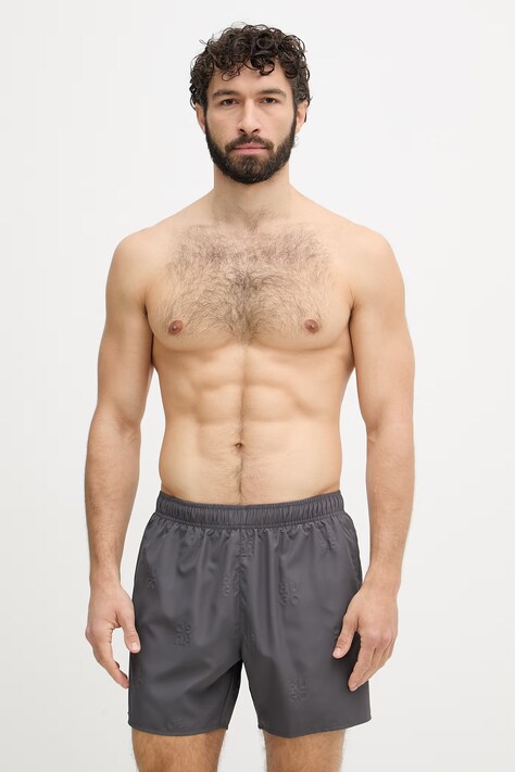 HUGO szorty kąpielowe męskie TONAL_LOGO szare 50561222