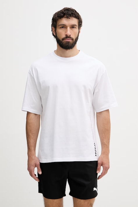HUGO T-shirt ανδρικό βαμβακερό TIKI T-SHIRT λευκό 50561117