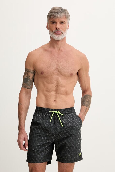 Guess pantaloni scurți de baie pentru bărbați negri F6GT26 WG2A2