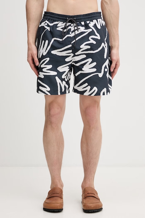 by Parra Birds fly free pantaloni scurți de baie pentru bărbați negri 55340
