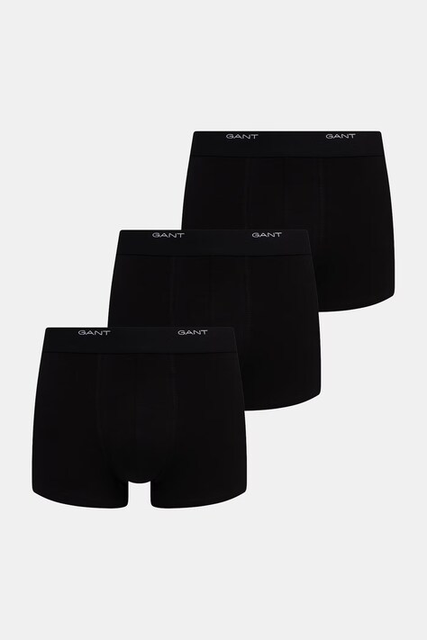 Gant bokserki dopasowane męskie bawełniane z elastanem 3-pack czarne 900003333