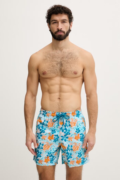 Vilebrequin szorty kąpielowe męskie MOOREA turkusowe MOOEB120