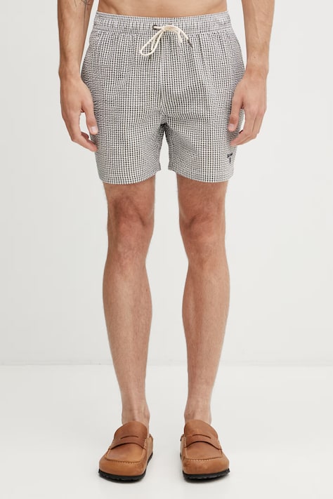 Barbour MSW0101OL51 szorty kąpielowe męskie zielone Gingham Seersucker