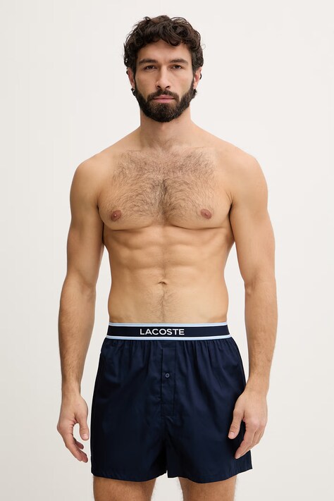 Lacoste bokserki męskie bawełniane 3-pack niebieskie 7H4972