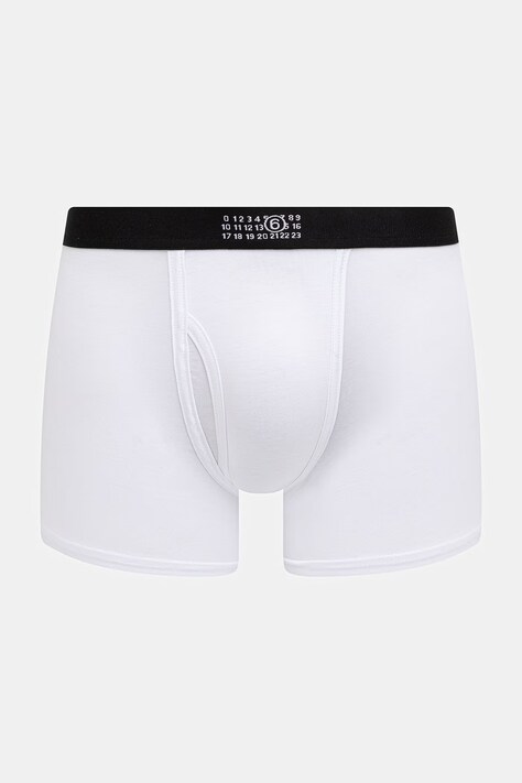 MM6 Maison Margiela bokserki dopasowane bawełniane z elastanem męskie białe MJLC70030