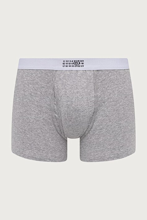 MM6 Maison Margiela Bokserki dopasowane męskie bawełniane z elastanem szare MJLD50020