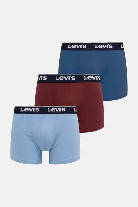 Levi's bokserki męskie bawełniane z elastanem 3-pack niebieskie 37149-1229