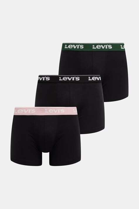 Levi's bokserki męskie bawełniane z elastanem 3-pack czarne 37149-1232