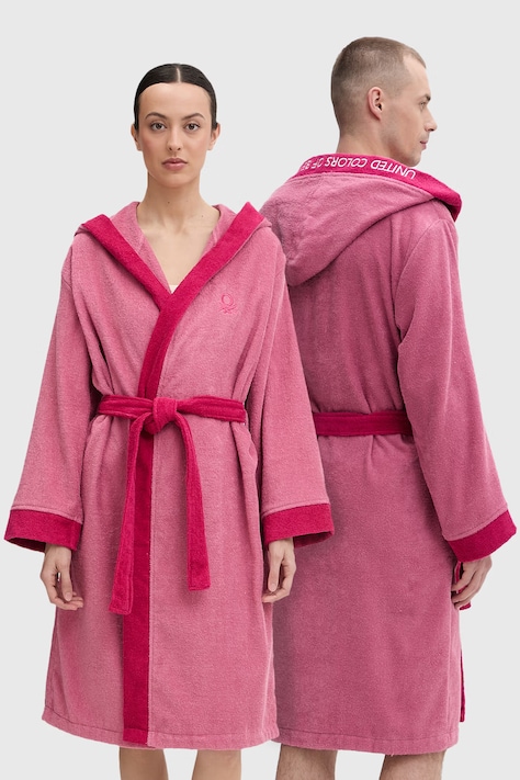 United Colors of Benetton froté župan dámsky bavlnený ružová 64PDV800I