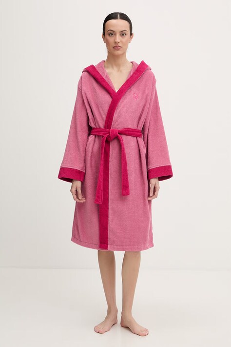 United Colors of Benetton szlafrok frotte damski bawełniany różowy 64PDV800I
