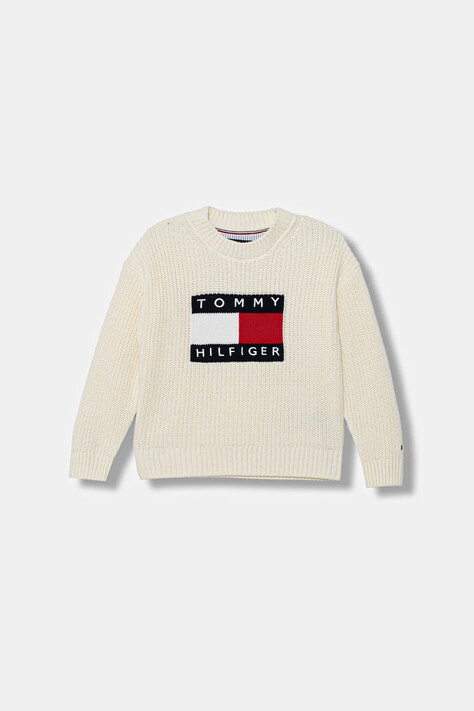 Tommy Hilfiger sweter dziecięcy kolor beżowy KB0KB10071