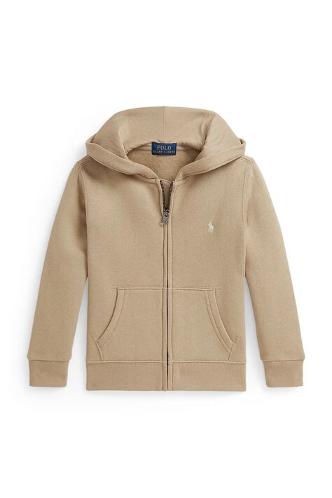 Polo Ralph Lauren bluza dziecięca kolor beżowy z kapturem gładka 322799360506
