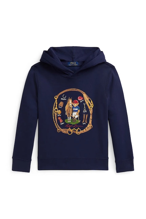 Polo Ralph Lauren bluza dziecięca kolor granatowy z kapturem z nadrukiem 323A96602001