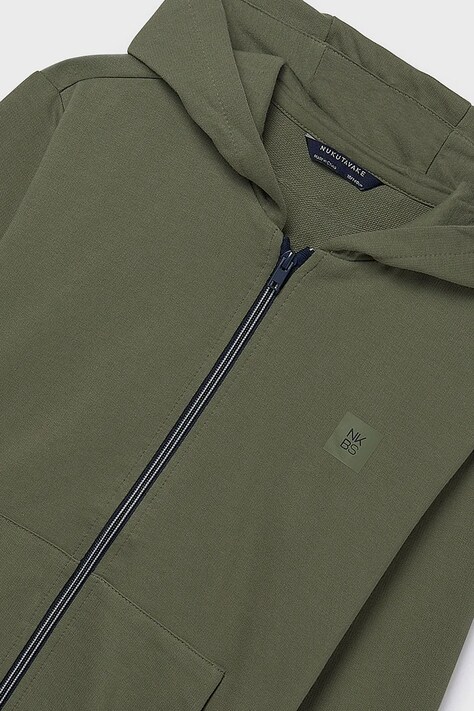 Mayoral bluza dziecięca kolor zielony z kapturem gładka 804