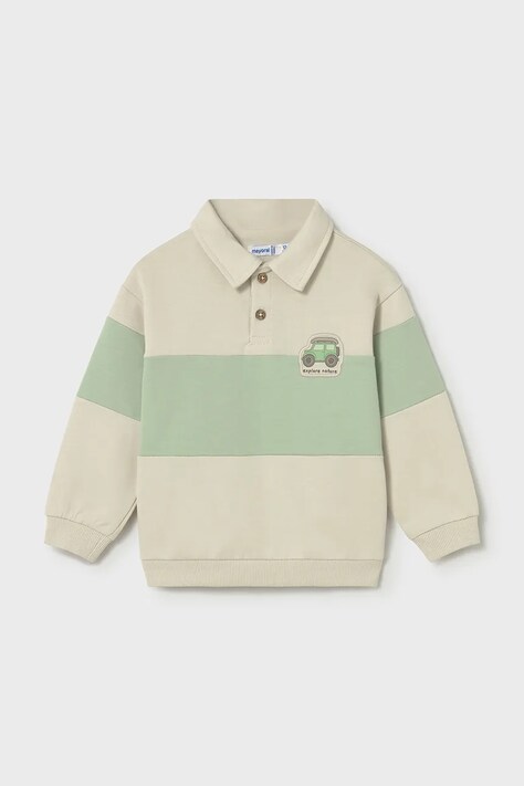 Mayoral bluza dziecięca kolor beżowy wzorzysta 1401