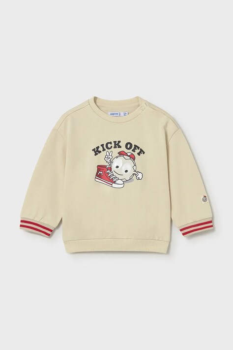 Mayoral bluza dziecięca kolor beżowy z nadrukiem 1402