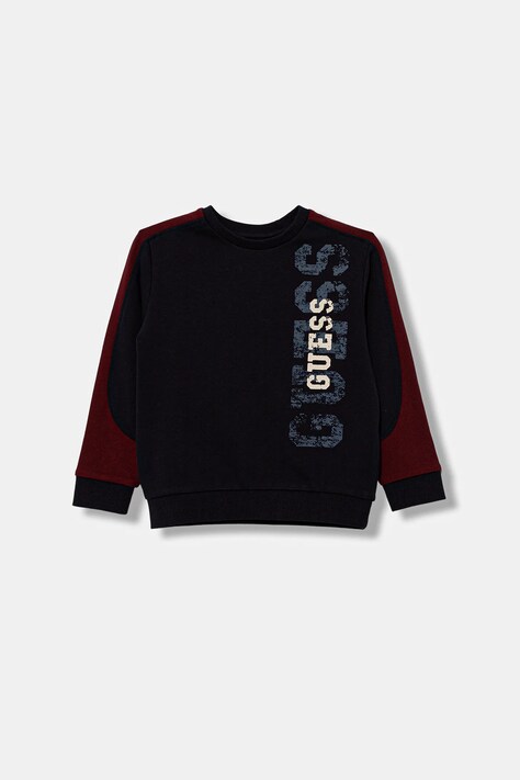 Guess bluza bawełniana dziecięca kolor granatowy z nadrukiem N6RQ01 KA6R4