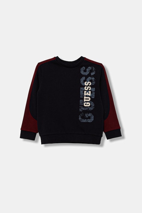 Guess bluza bawełniana dziecięca kolor granatowy z nadrukiem N6RQ01 KA6R4