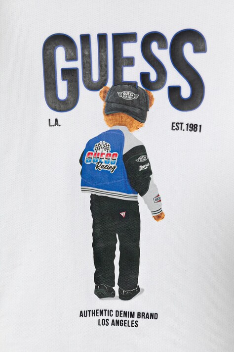 Дитяча бавовняна кофта Guess — SS26-BLB02A, білий — фото 3