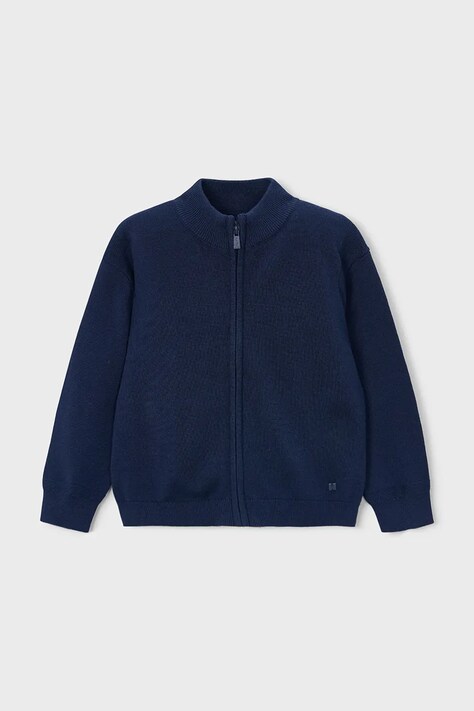 Mayoral bluza bawełniana dziecięca kolor granatowy gładka 3382