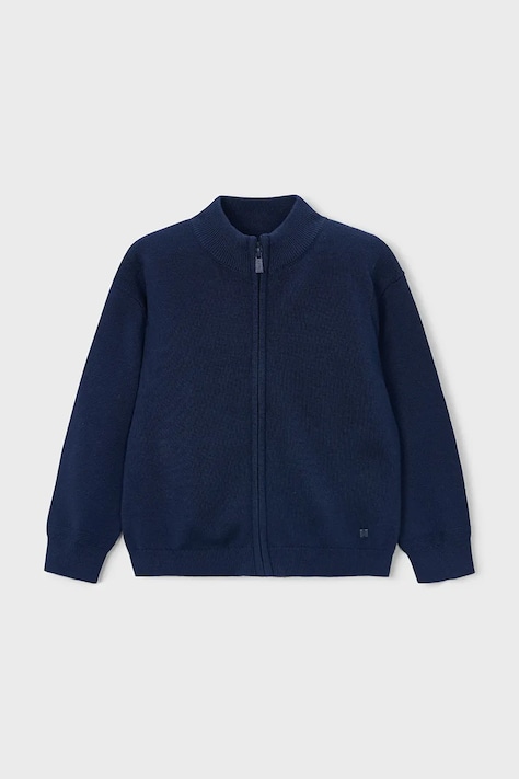 Mayoral bluza bawełniana dziecięca kolor granatowy gładka 3382