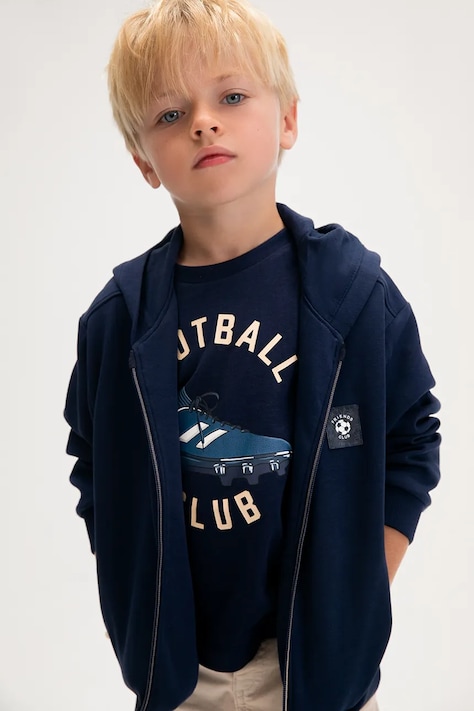 Παιδική μπλούζα Mayoral χρώμα: ναυτικό μπλε, με κουκούλα, 3442