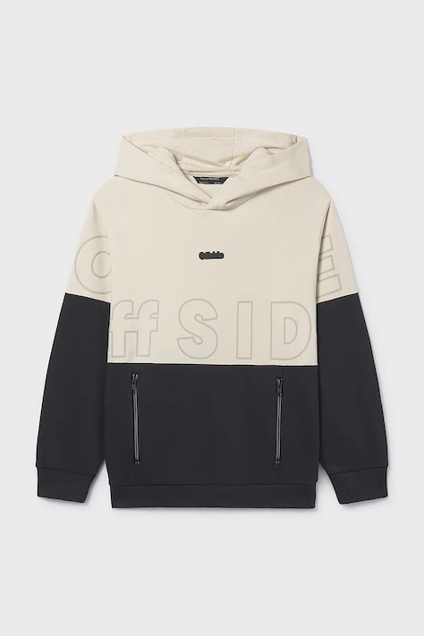 Παιδική μπλούζα Mayoral χρώμα: μπεζ, με κουκούλα, 6411