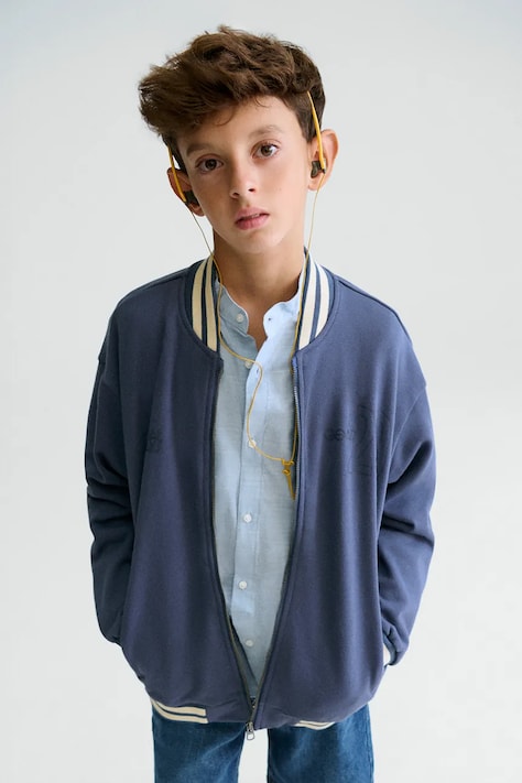 Mayoral bluza dziecięca kolor granatowy gładka 6416