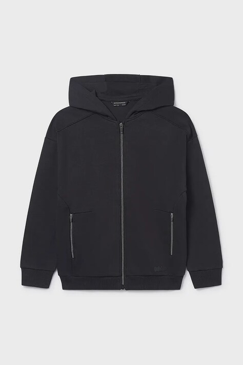 Mayoral bluza dziecięca kolor czarny z kapturem gładka 6417