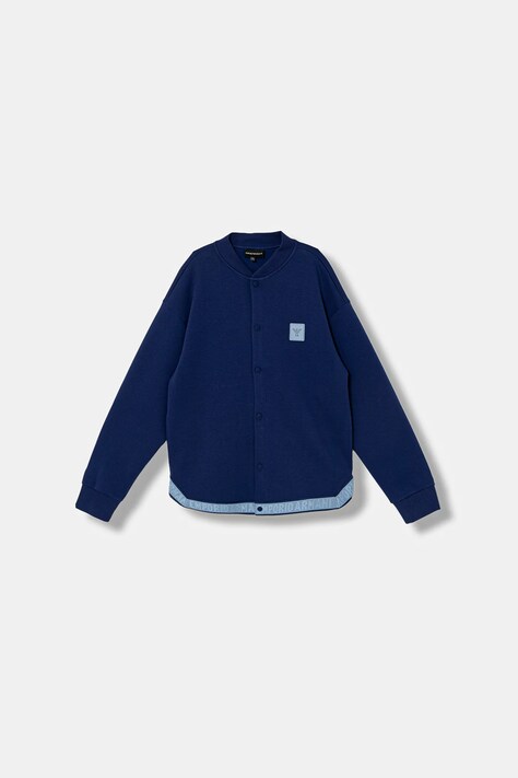 Emporio Armani bluza dziecięca kolor niebieski gładka EB000997 AF10126