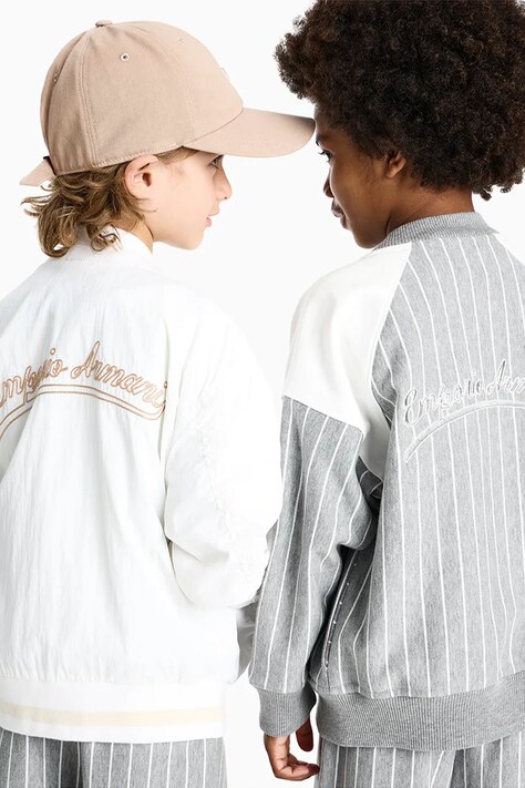 Emporio Armani bluza bawełniana dziecięca kolor szary wzorzysta EB001002 AF21874