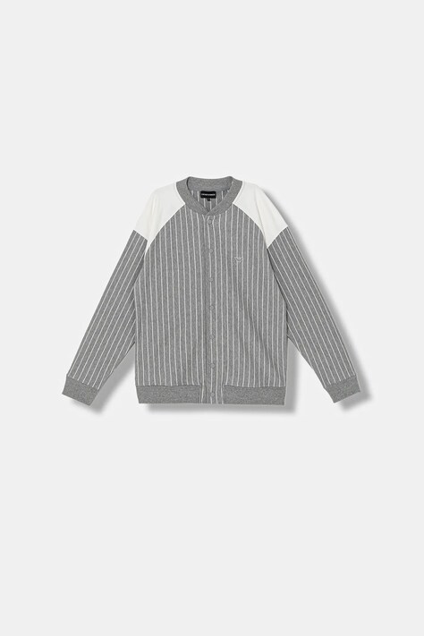 Emporio Armani bluza bawełniana dziecięca kolor szary wzorzysta EB001002 AF21874