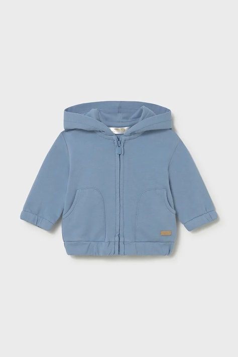 Μπλούζα μωρού Mayoral Newborn χρώμα: μπλε, με κουκούλα, 1488