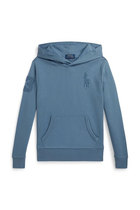 Polo Ralph Lauren bluza dziecięca kolor niebieski z kapturem gładka 323A12245002