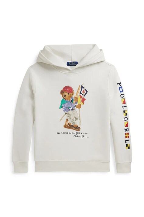 Παιδική μπλούζα Polo Ralph Lauren χρώμα: άσπρο, με κουκούλα, 323A12426001