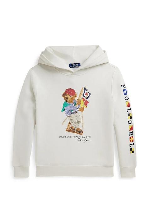 Παιδική μπλούζα Polo Ralph Lauren χρώμα: άσπρο, με κουκούλα, 323A12426001