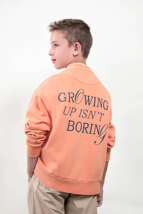 Mayoral bluza dziecięca kolor pomarańczowy z nadrukiem 6421