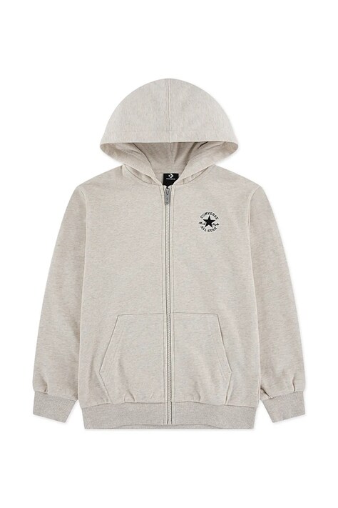 Converse bluza dziecięca kolor beżowy z kapturem z nadrukiem 9CG706