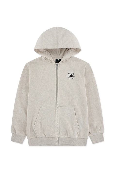 Converse bluza dziecięca kolor beżowy z kapturem z nadrukiem 9CG706