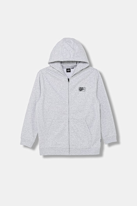 Detská mikina Vans šedá farba, s kapucňou, melanžová, VN000RBN1QI1