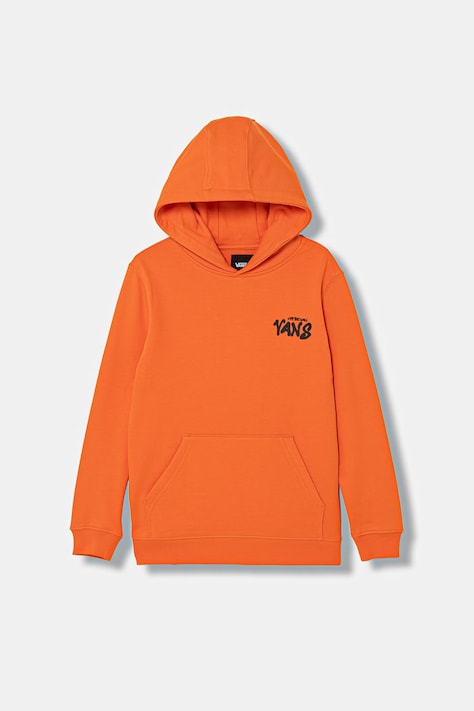 Dječja pamučna dukserica Vans boja: narančasta, s kapuljačom, s tiskom, VN000VY6FLM1