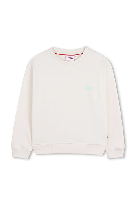 HUGO bluza dziecięca kolor beżowy z nadrukiem G01024