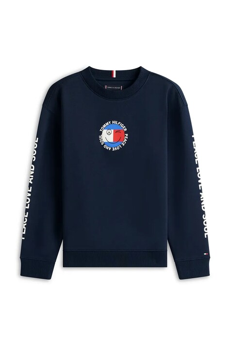 Tommy Hilfiger bluza dziecięca z bawełną granatowa KB0KB10258