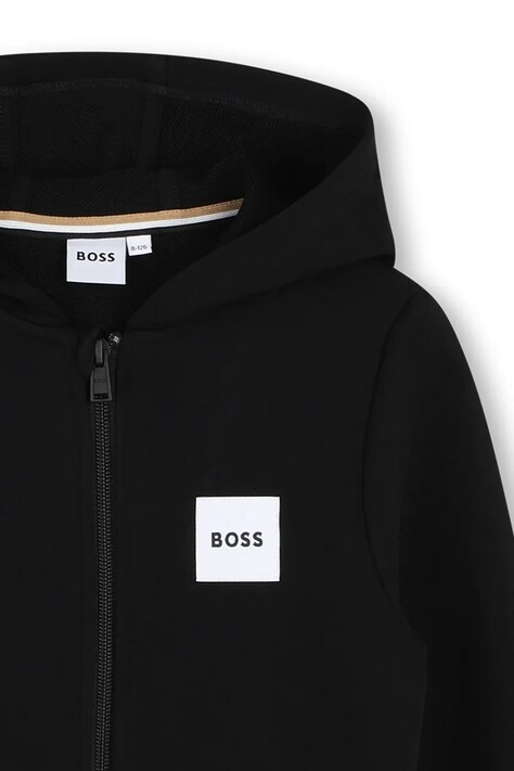 BOSS bluza dziecięca z bawełną czarna J52945